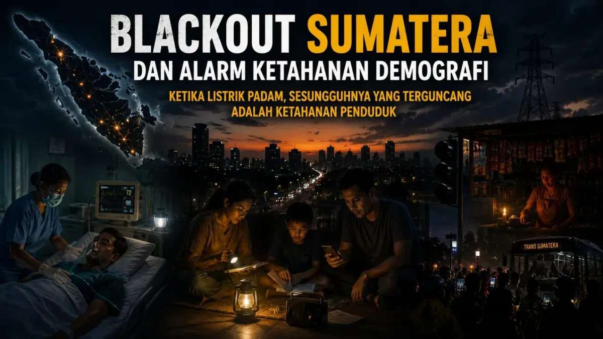 Blackout Sumatera dan Alarm Ketahanan Demografi: Ketika Listrik Padam, Sesungguhnya yang Terguncang Adalah Ketahanan Penduduk