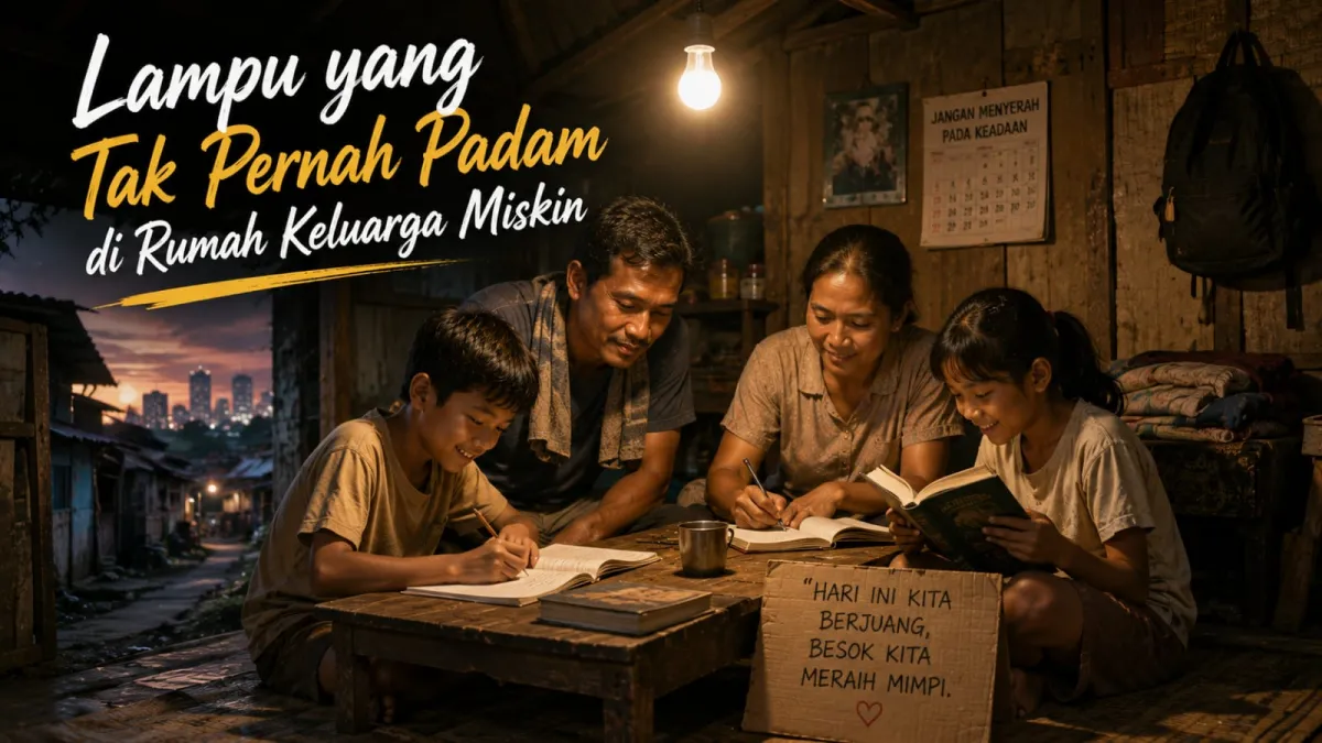 Lampu yang tak pernah padam di rumah keluarga miskin
