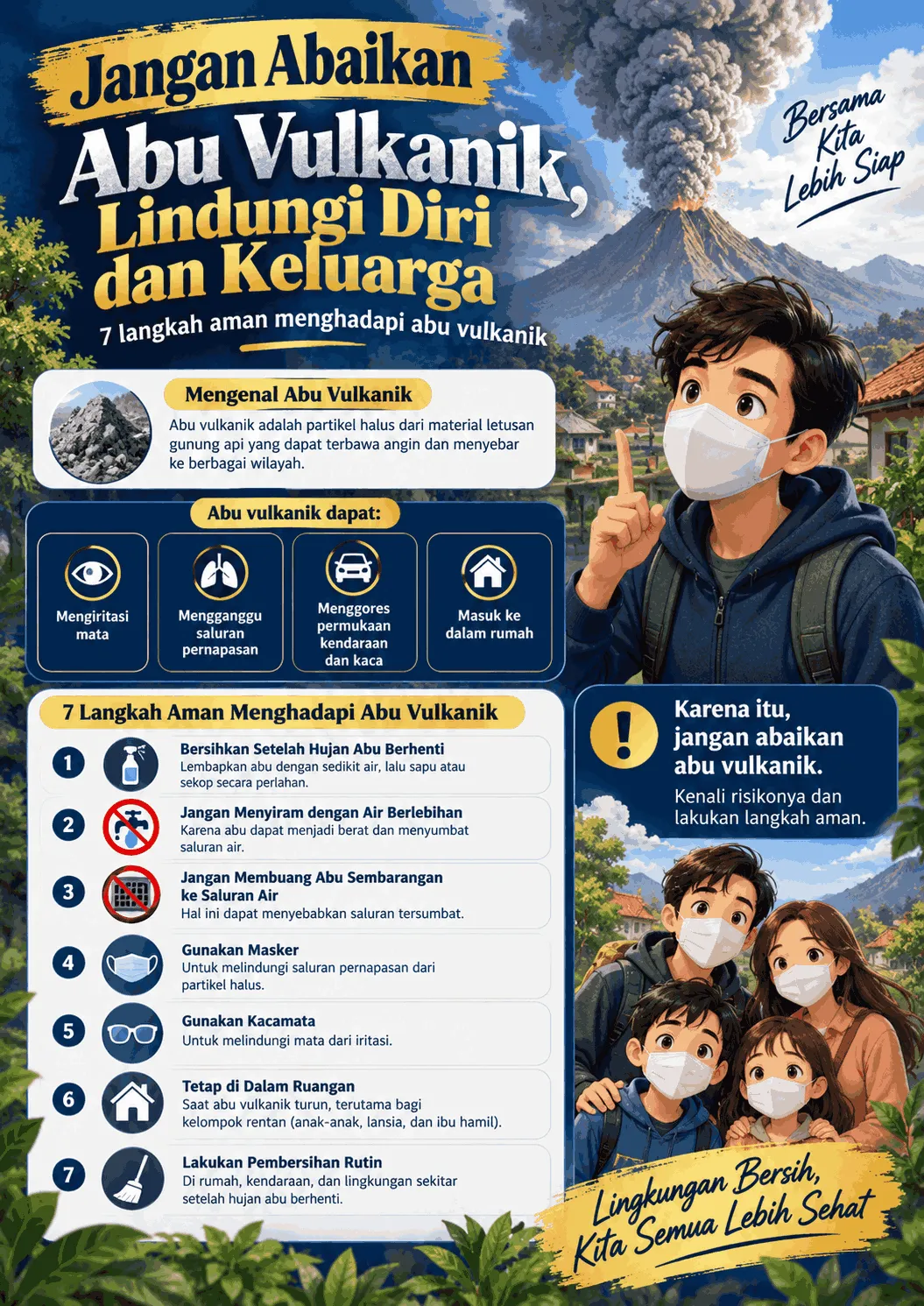 JANGAN ABAIKAN ABU VULKANIK LINDUNGI DIRI DAN KELUARGA